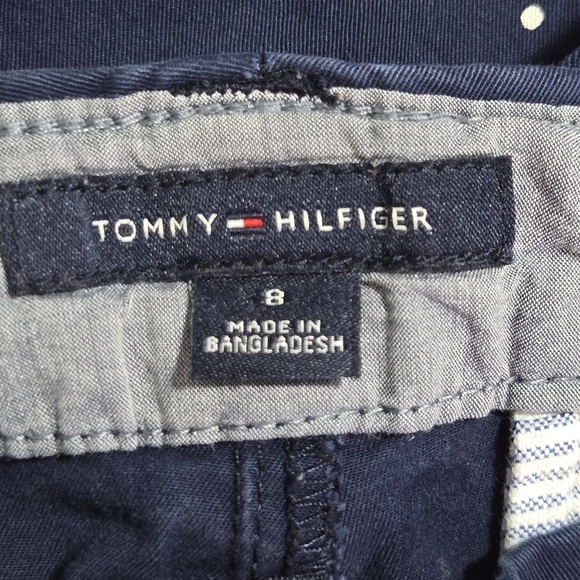 Tommy Hilfiger Womens Navy Blue Polka Dot Montauk Straight Chino Pants Size 8 - Picture 9 of 9